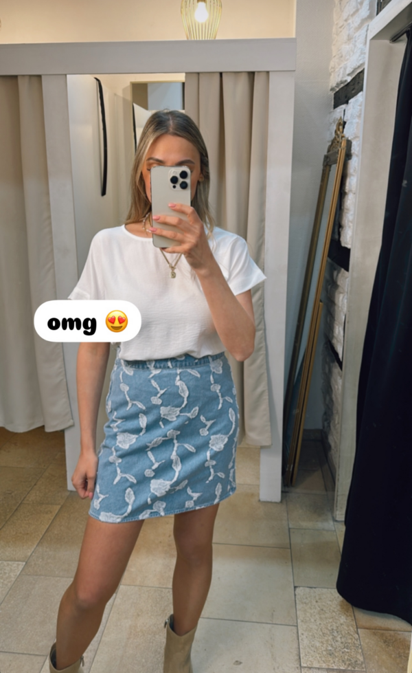 Mini Jeansrock mit Muster